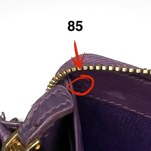 Miu Miu Pattent Leather Bow Wallet Purple - Picture 7 of 8